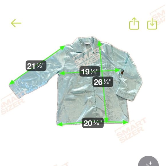 Vanity Fair Pajama Set Silky Mint Green Embroidered Med (10-12) Button Pockets - Picture 12 of 13